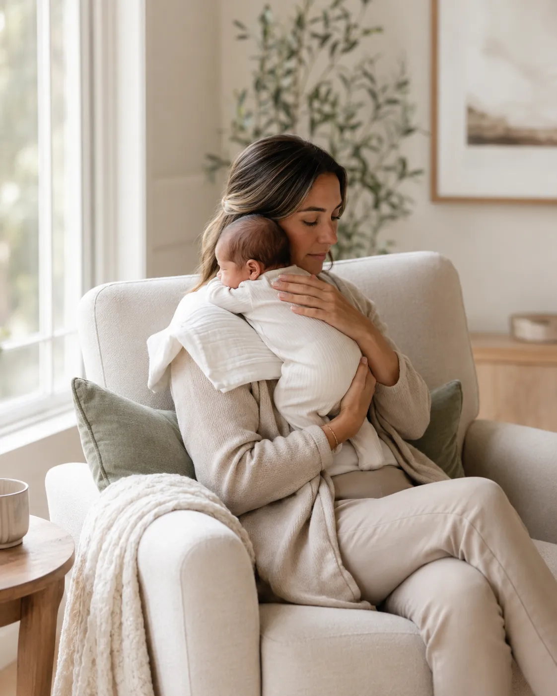 Daytime newborn care support giving parents space for brief recovery and rest.